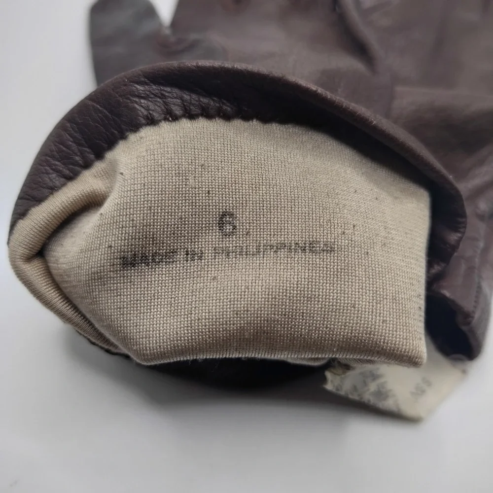 French Kidskins Gloves Silk‎ Lined Brown Leather Soft Size 6 Driving Women's